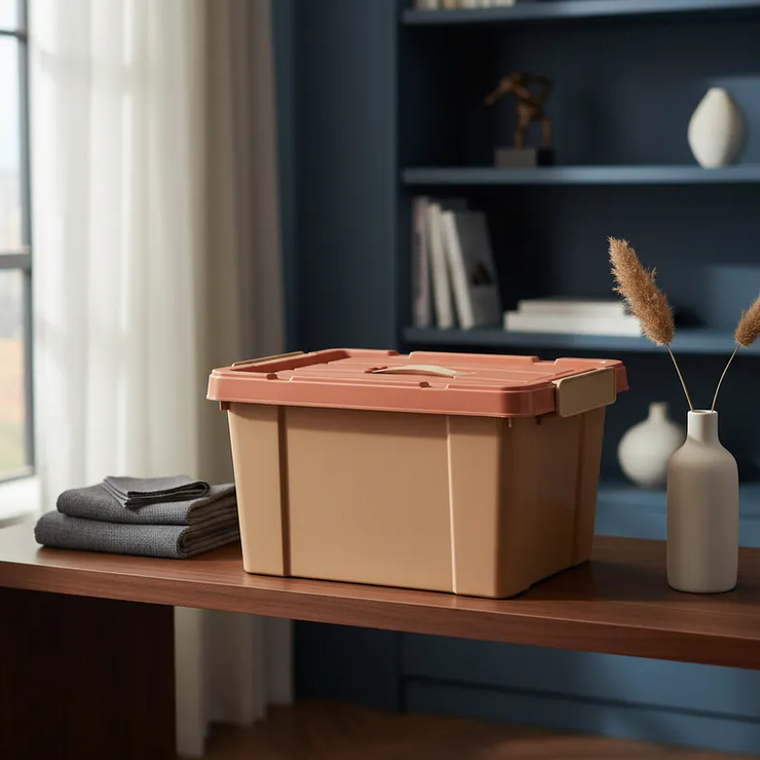 Caja Organizadora Plástica Con Tapa 15 Litros 38x22x28cm 7