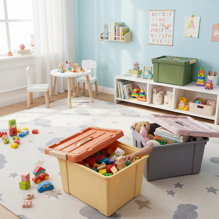 Caja Organizadora Plástica Con Tapa 15 Litros 38x22x28cm 8