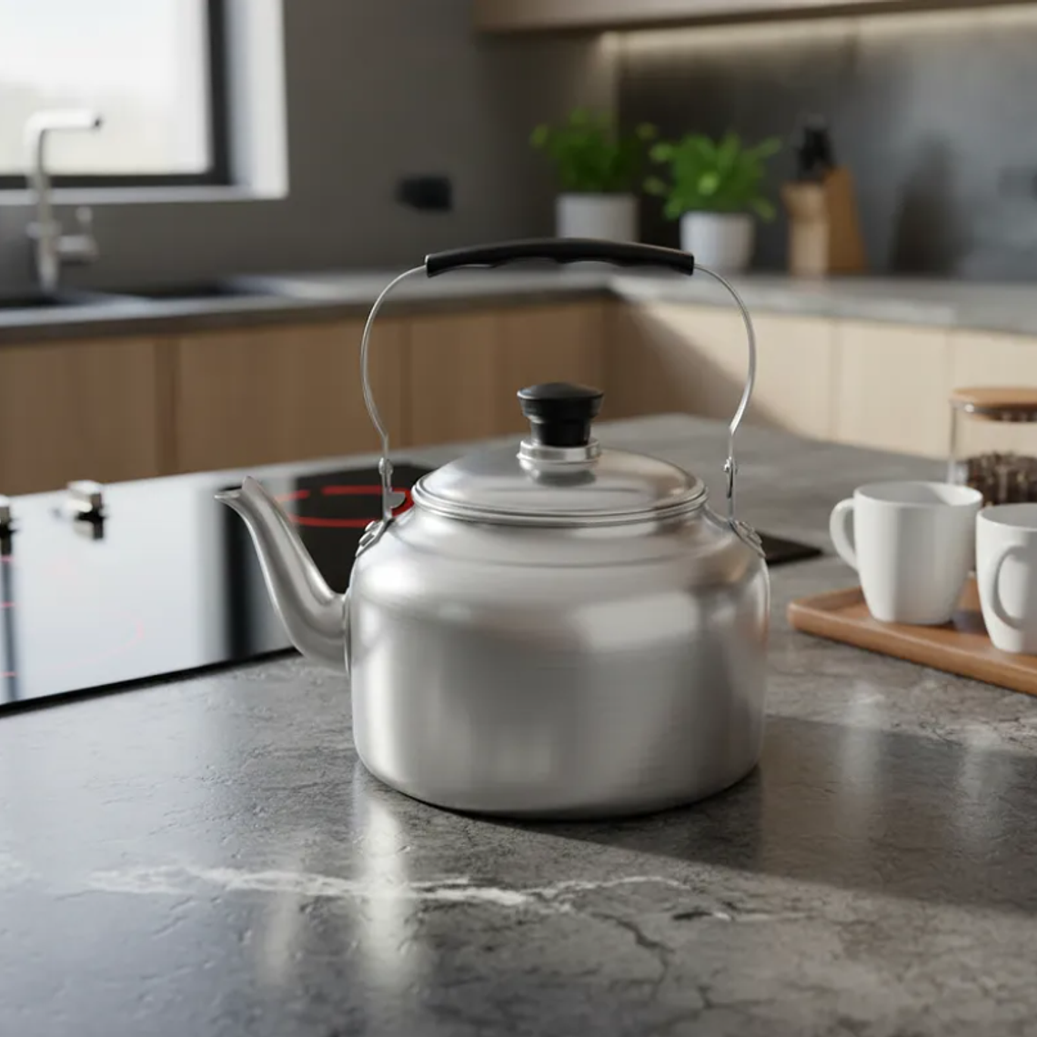 Tetera de Aluminio 4 Litros Clásica Grande para Cocina 4