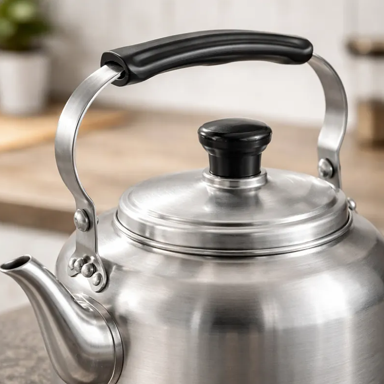 Tetera De Aluminio 3 Litros Con Mango Negro 8