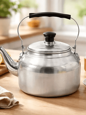 Tetera De Aluminio 3 Litros Con Mango Negro