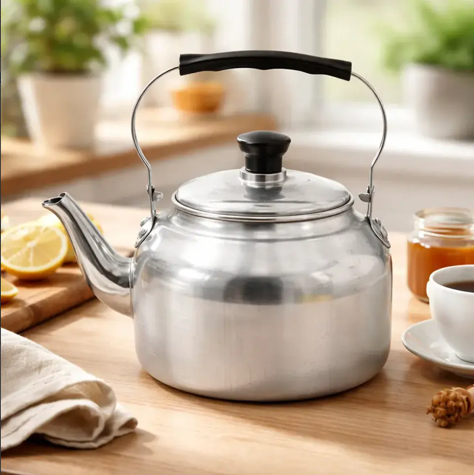 Tetera De Aluminio 3 Litros Con Mango Negro 2
