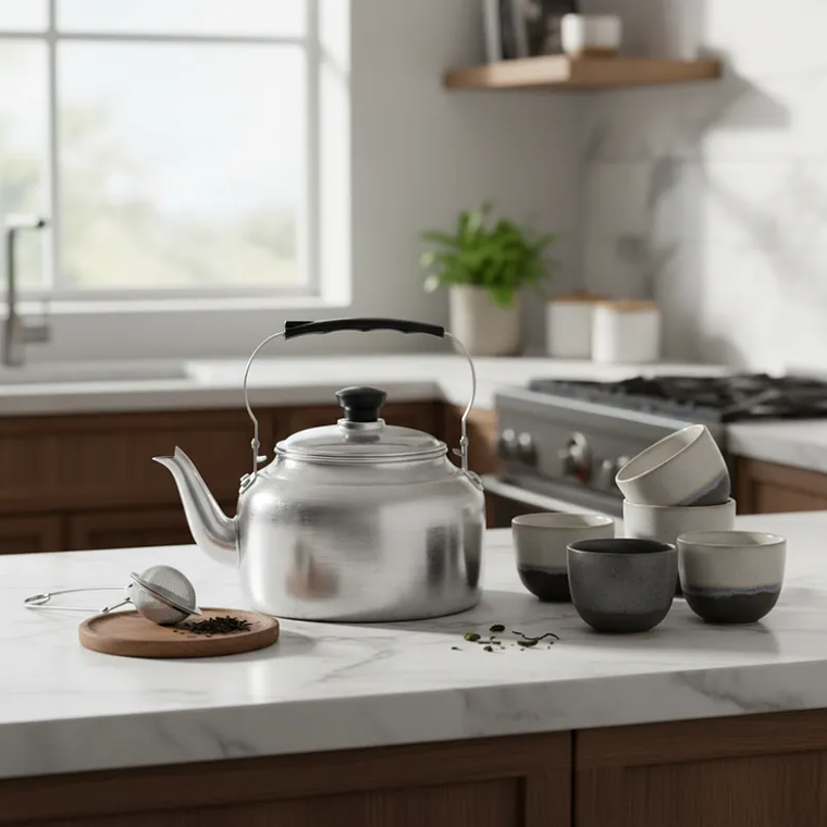 Tetera De Aluminio 3 Litros Con Mango Negro 1