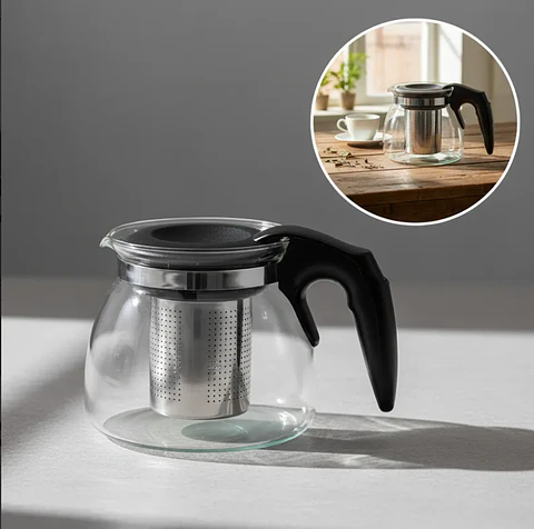 Tetera de vidrio con infusor acero inoxidable 1500ml