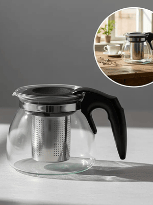 Tetera de vidrio con infusor acero inoxidable 1500ml