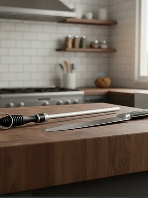 Chaira Afilador de chuchillo Acero 33 cm Mango Ergonómico