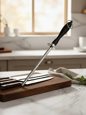 Chaira Afilador de chuchillo Acero 33 cm Mango Ergonómico