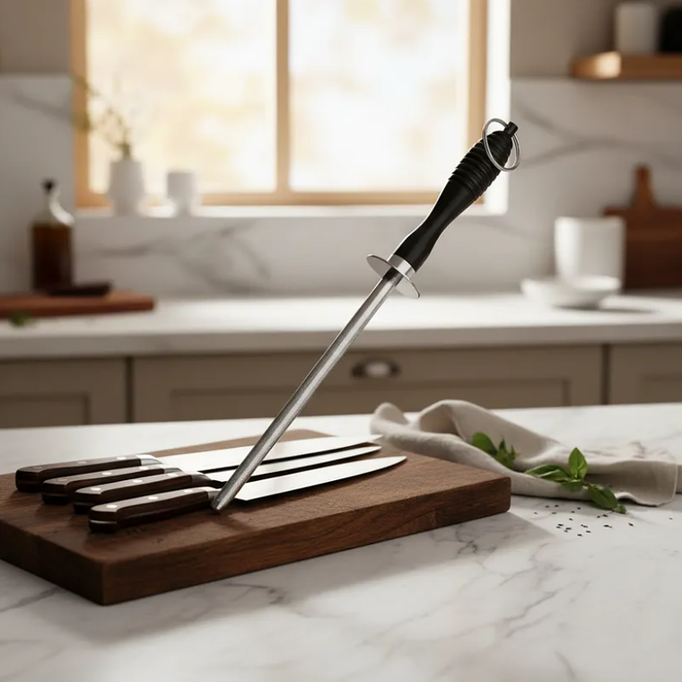 Chaira Afilador de chuchillo Acero 33 cm Mango Ergonómico 2