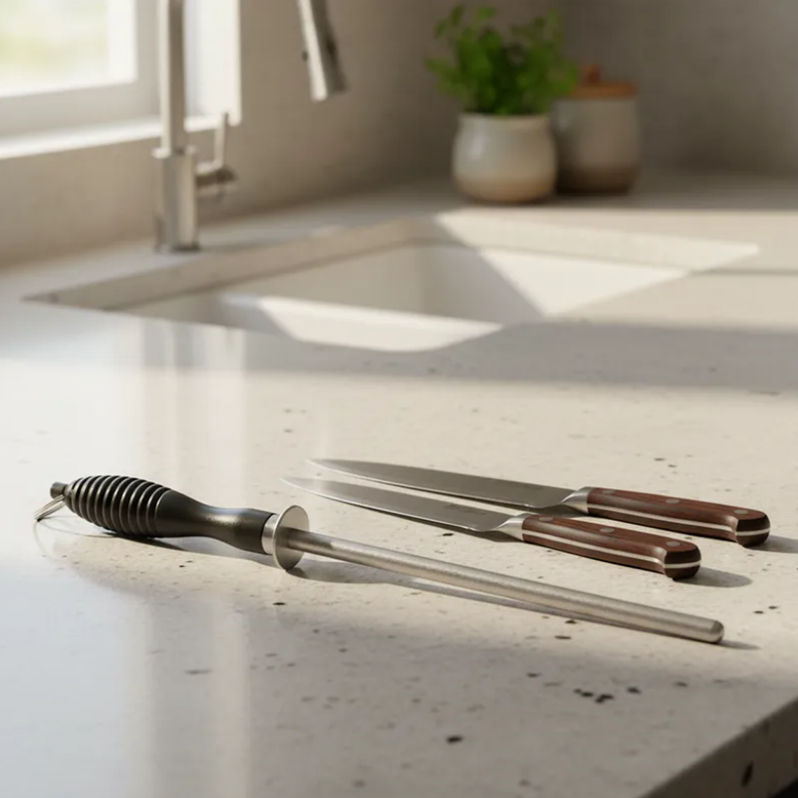 Chaira Afilador de chuchillo Acero 33 cm Mango Ergonómico 3