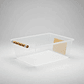Caja organizadora transparente con asa de madera - Miniatura 1