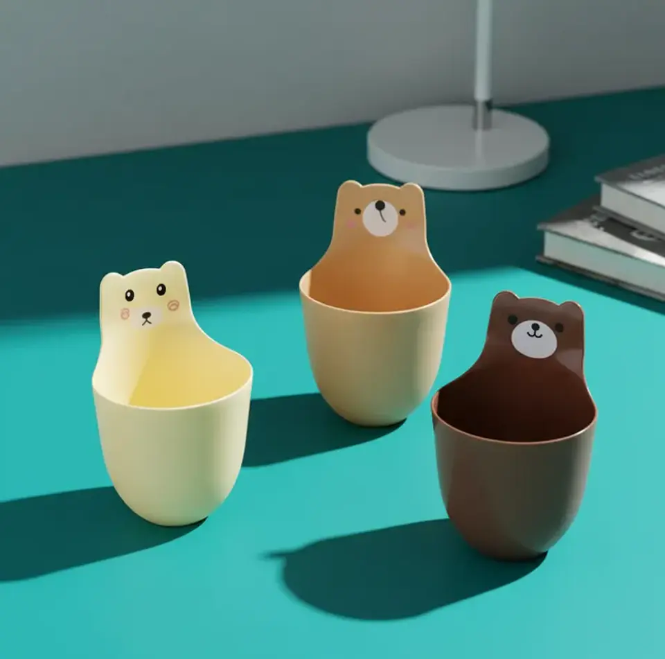 Organizador De Oso De Escritorio De Plastico 3psc 4