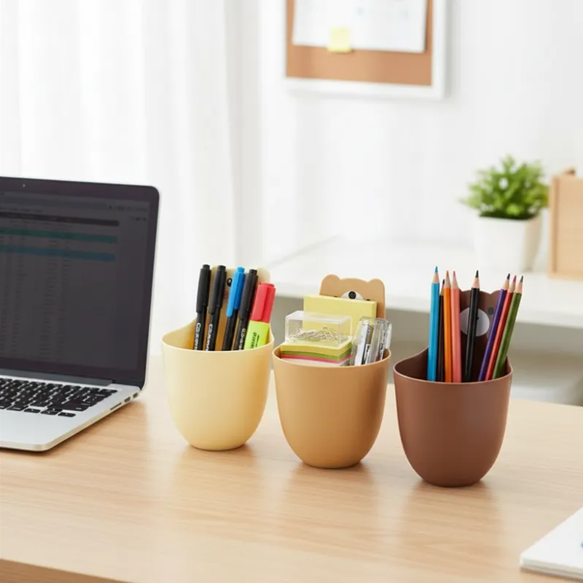 Organizador De Oso De Escritorio De Plastico 3psc 6