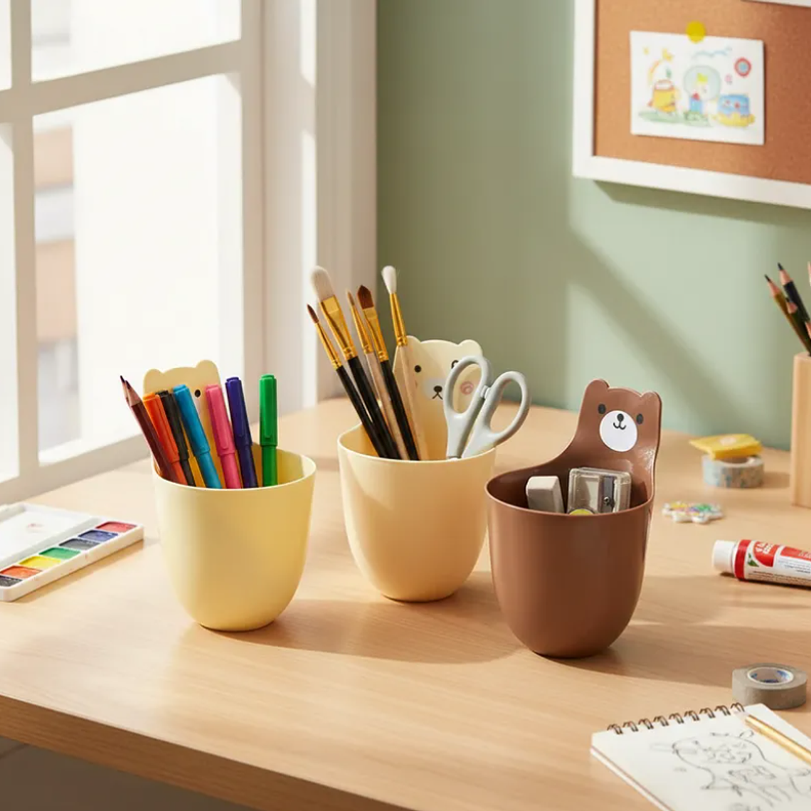 Organizador De Oso De Escritorio De Plastico 3psc 7