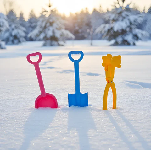 Set Juguetes Playa Nieve 2 Palas + Pinza Molde Oso Plástico