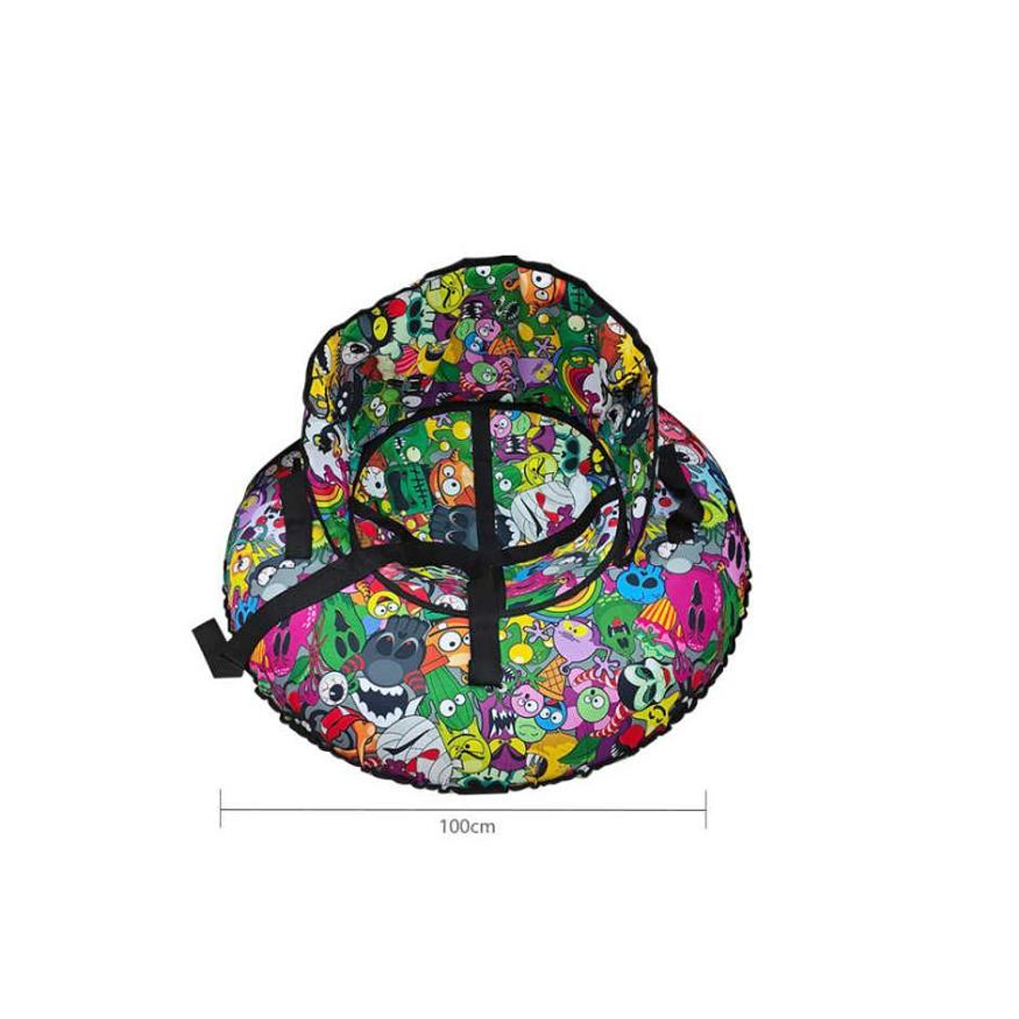 Deslizador Inflable Nieve 100cm con Respaldo y Manillas 3