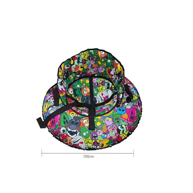 Deslizador Inflable Nieve 100cm con Respaldo y Manillas 3