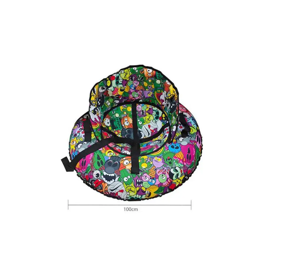 Deslizador Inflable Nieve 100cm con Respaldo y Manillas 3