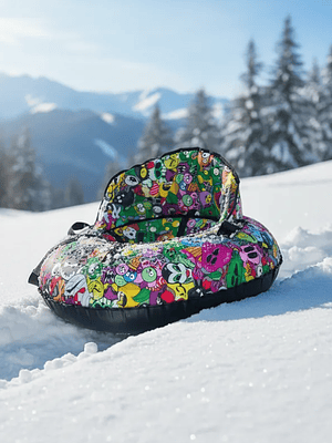 Deslizador Inflable Nieve 100cm con Respaldo y Manillas