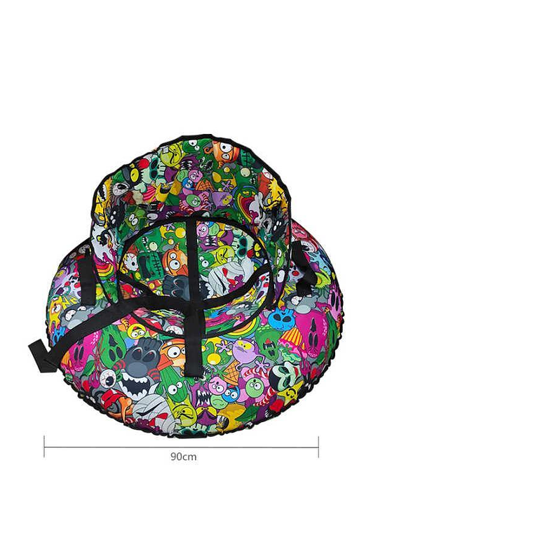 Trineo Inflable Donut Para Nieve 90cm Con Asiento Y Manillas 5