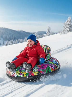 Trineo Inflable Donut Para Nieve 90cm Con Asiento Y Manillas