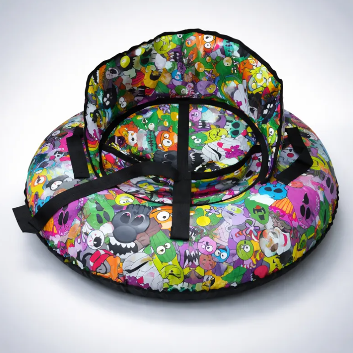 Trineo Inflable Donut Para Nieve 90cm Con Asiento Y Manillas 7