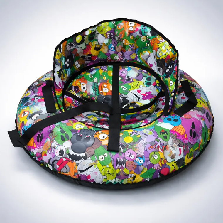 Trineo Inflable Donut Para Nieve 90cm Con Asiento Y Manillas 7