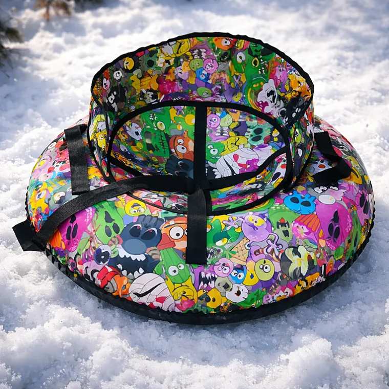 Trineo Inflable Donut Para Nieve 90cm Con Asiento Y Manillas 8