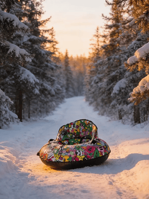 Trineo Inflable Para Nieve 80cm Con Asiento Y Manillas