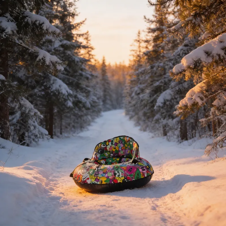 Trineo Inflable Para Nieve 80cm Con Asiento Y Manillas 2