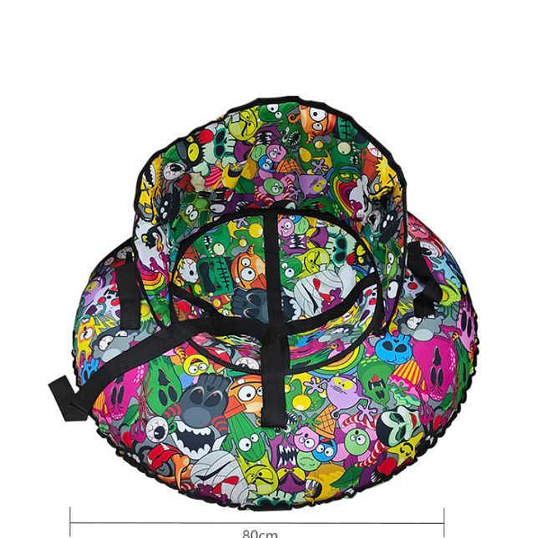 Trineo Inflable Para Nieve 80cm Con Asiento Y Manillas 3