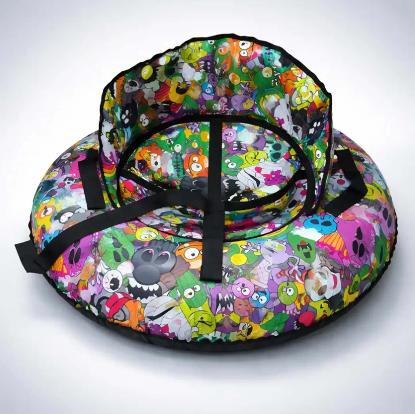 Trineo Inflable Para Nieve 80cm Con Asiento Y Manillas 5