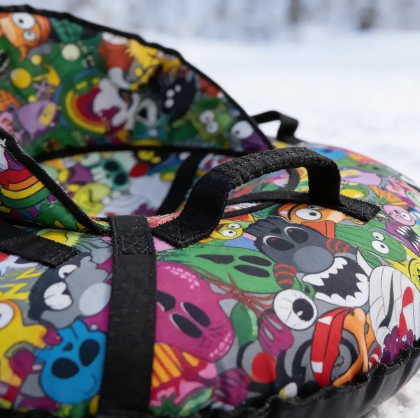 Trineo Inflable Para Nieve 80cm Con Asiento Y Manillas 7