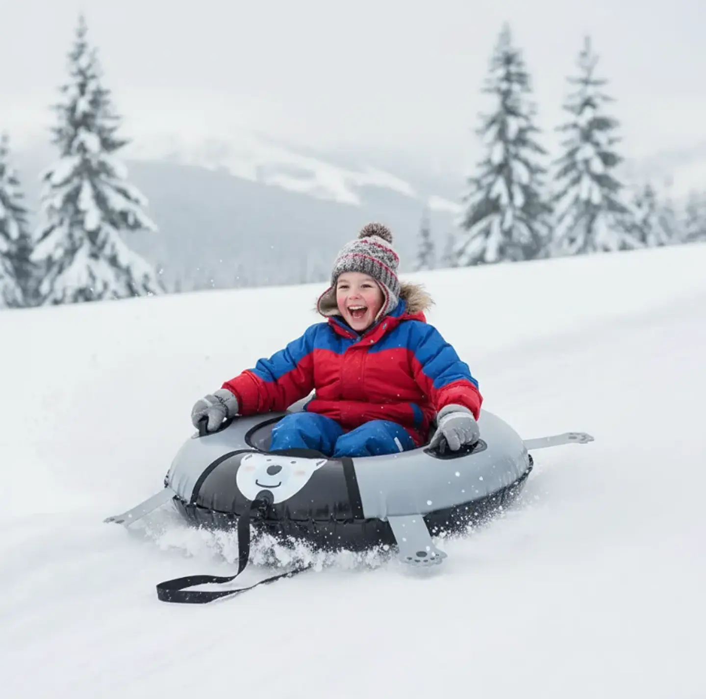 Trineo inflable  90cm con asas para nieve 5