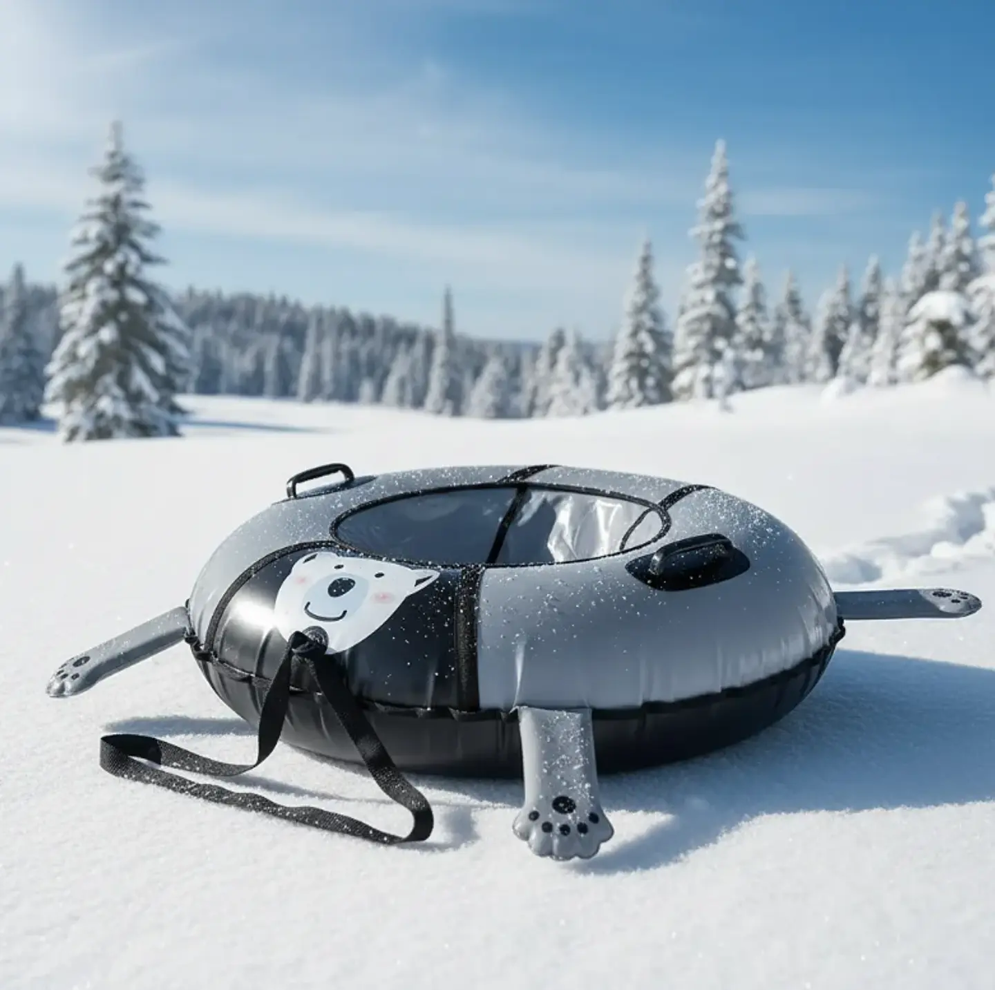 Trineo inflable  90cm con asas para nieve 7