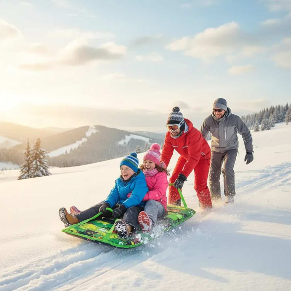 Deslizador Trineo Para La Nieve Adultos Y Niños Entretenido 8
