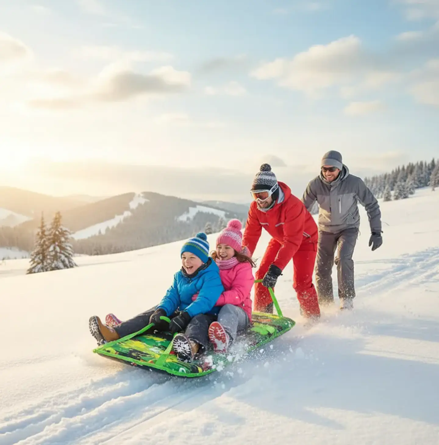 Deslizador Trineo Para La Nieve Adultos Y Niños Entretenido 8