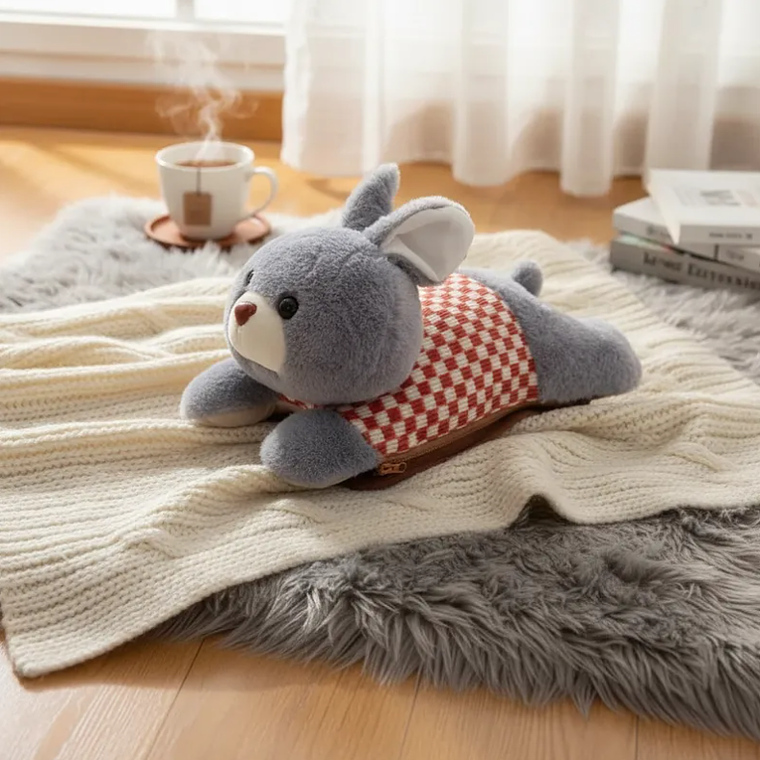 Guatero Eléctrico Peluche Conejo Recargable 25cm 4