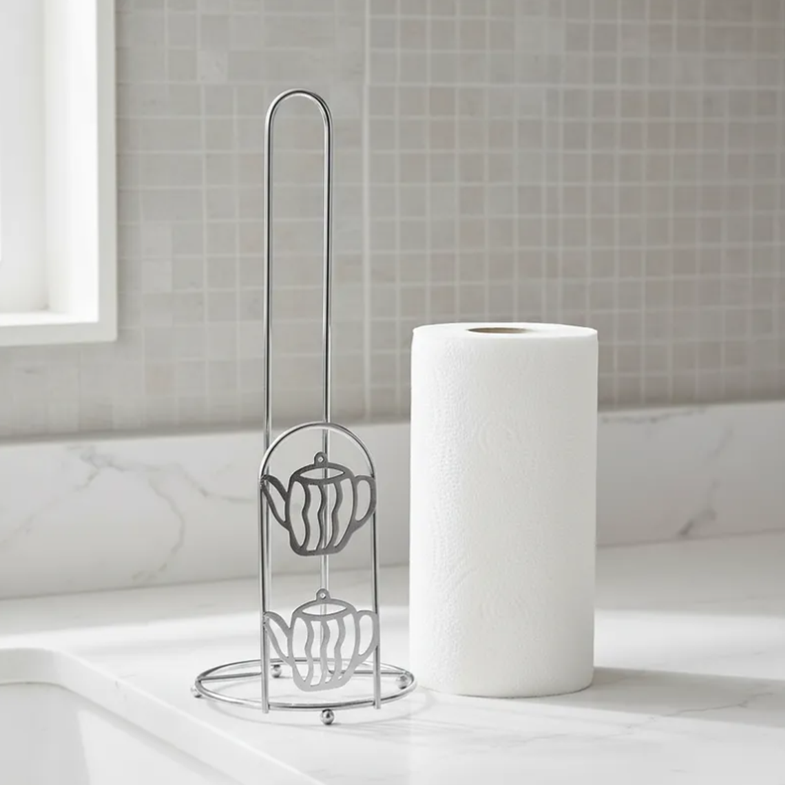 Porta Nova de Cocina Metálico Vertical Diseño Tetera 28cm 4