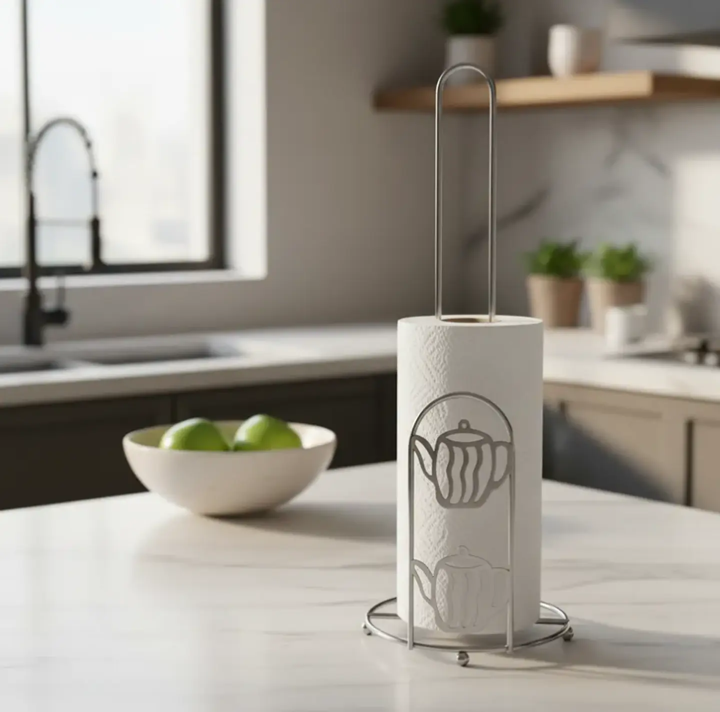 Porta Nova de Cocina Metálico Vertical Diseño Tetera 28cm 5