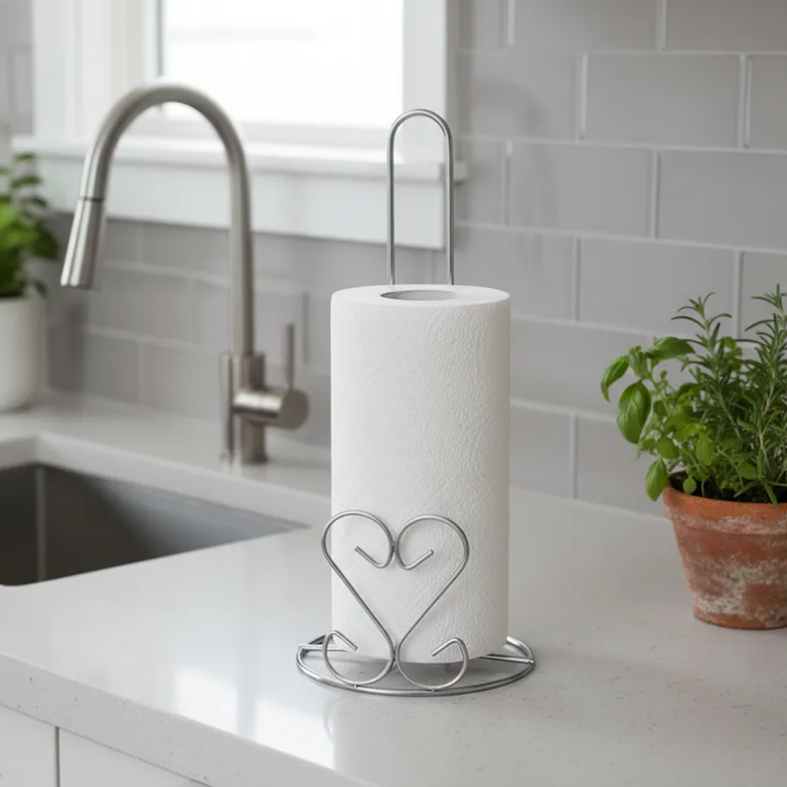 Porta Nova de Cocina Metálico Vertical Diseño Corazón 28cm  1