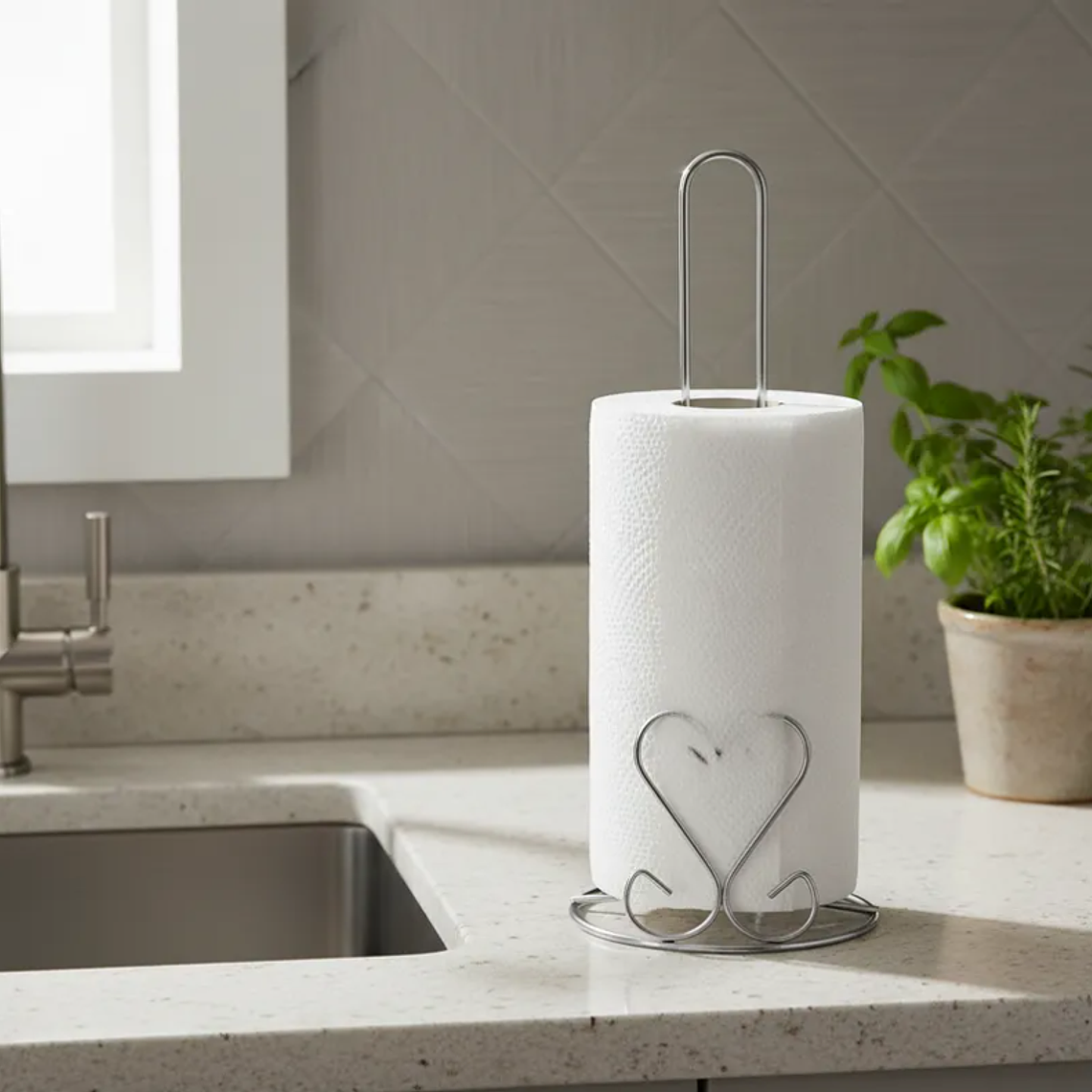 Porta Nova de Cocina Metálico Vertical Diseño Corazón 28cm  4