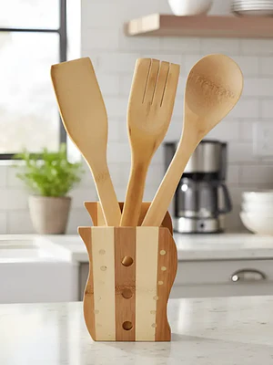 Set Utensilios Madera Cuchara Espatula Cocina