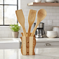 Set Utensilios Madera Cuchara Espatula Cocina - Miniatura 1