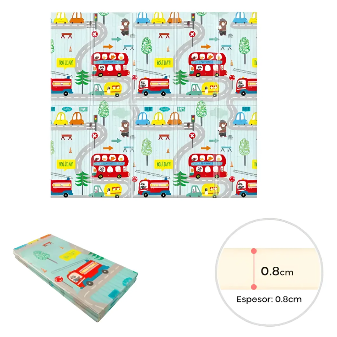 Alfombra De Juegos Plegable Bebé Antigolpes Espesor 0.8cm 5
