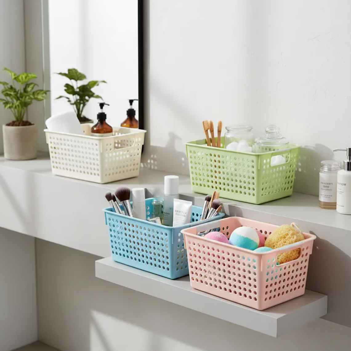 Canasto Organizador Plástico Multiuso 27.5x18.3x14.5cm 1