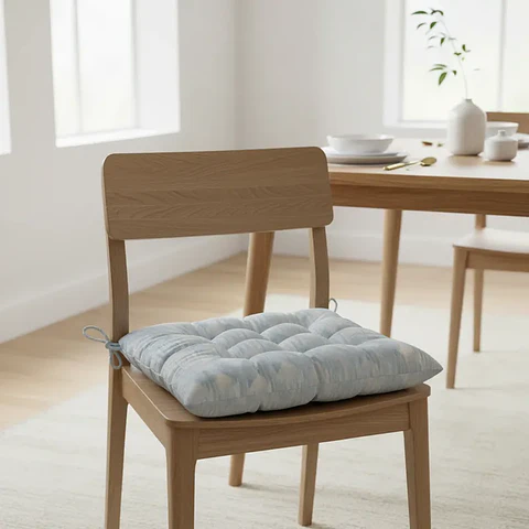Cojín para silla acolchado capitoné con amarras 40X40CM