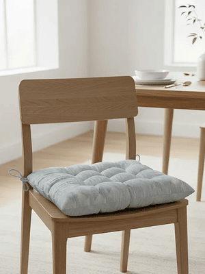 Cojín para silla acolchado capitoné con amarras 40X40CM