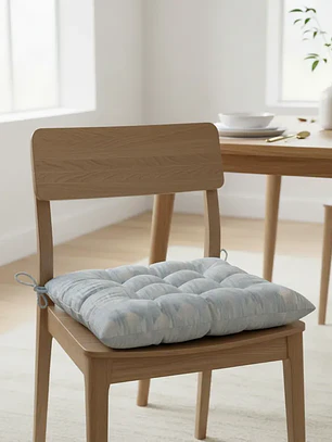 Cojín para silla acolchado capitoné con amarras 40X40CM