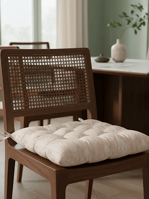 Cojín para silla acolchado capitoné con amarras 40X40CM