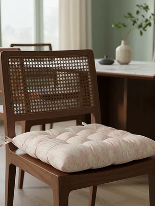 Cojín para silla acolchado capitoné con amarras 40X40CM